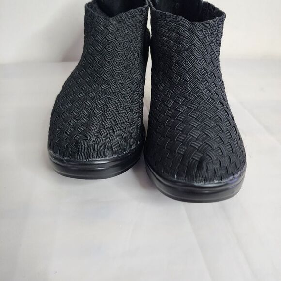 Corkys Woven Hot Bootie Womens Textile Pull-On Pump Boots Black Size 8 Comfort - Picture 5 of 11